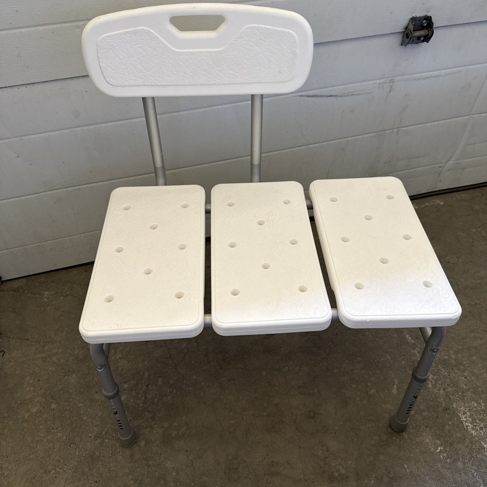 McKesson Bath Bench Adjustable Height Non-Slip Aluminum frame removable back